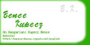 bence kupecz business card